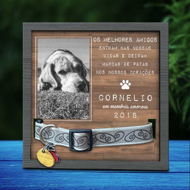 Os Melhores Amigos Entram Nas Nossas Vidas E Deixam Marcas De Patas Nos Nossos Corações - Upload Image - Personalized Memorial Pet Loss Sign (9x9 polegadas) Portuguese
